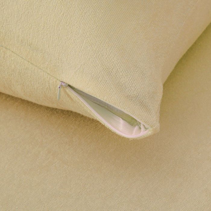 Наволочки махровые на молнии, 50х70 - 2шт, цвет жёлтый, 160 гр/м2