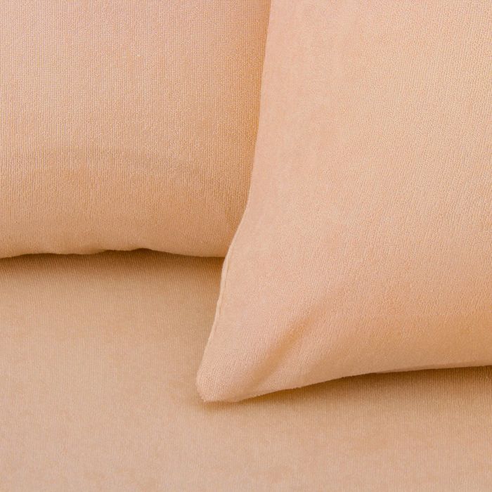 Наволочки махровые на молнии, 50х70 - 2шт, цвет персиковый, 160 гр/м2