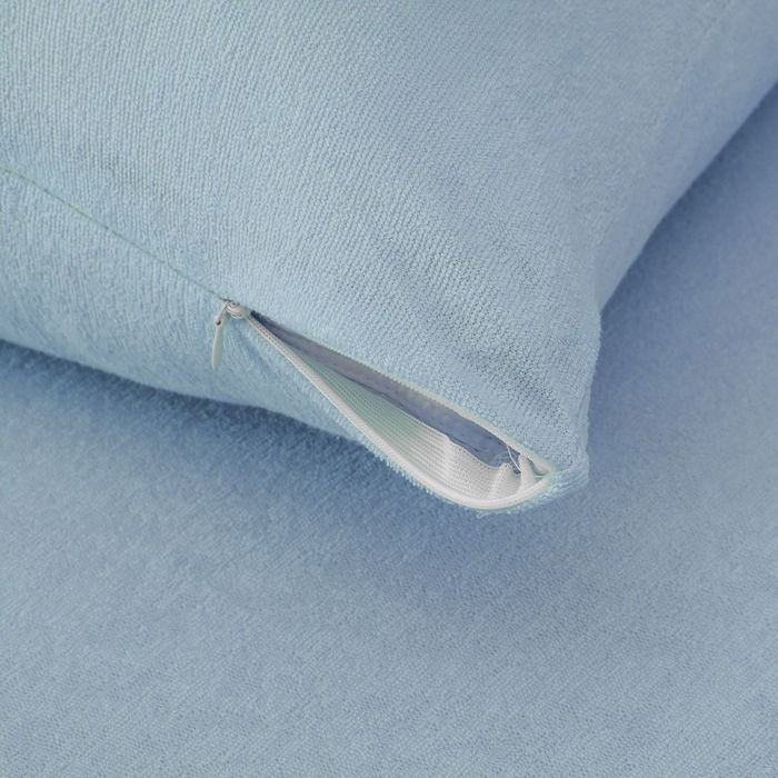 Наволочки махровые на молнии, 50х70 - 2шт, цвет голубой, 160 гр/м2