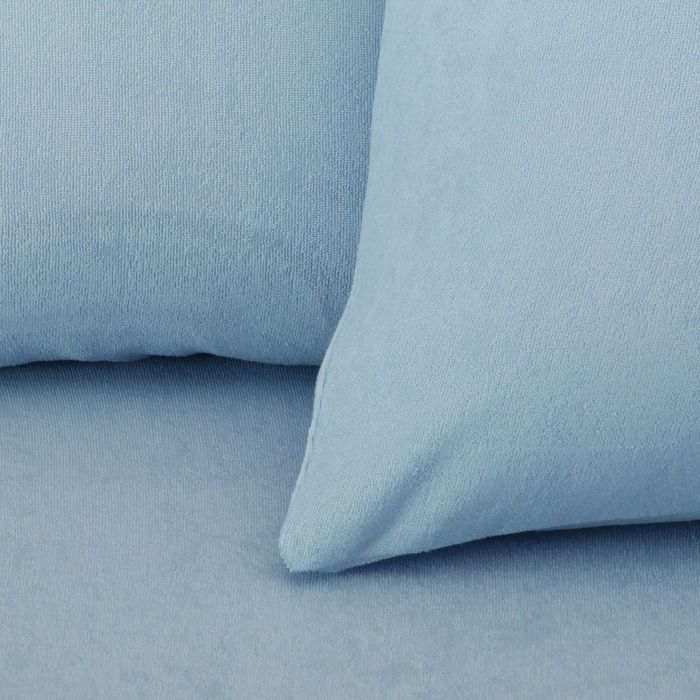 Наволочки махровые на молнии, 70х70 - 2шт, цвет голубой, 160 гр/м2