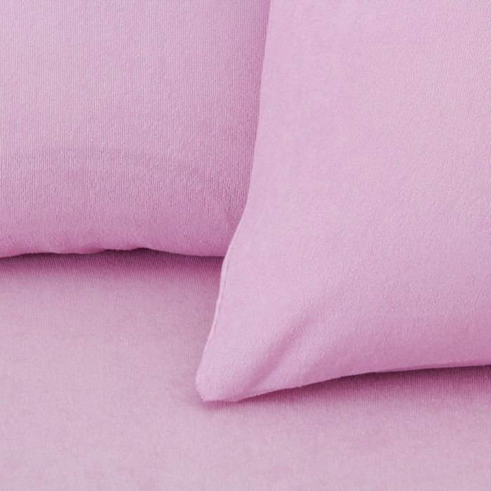 Наволочки махровые на молнии, 70х70 - 2шт, цвет сиреневый, 160 гр/м2