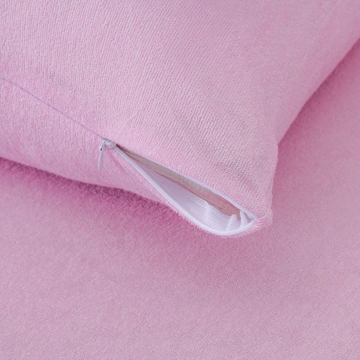 Наволочки махровые на молнии, 70х70 - 2шт, цвет сиреневый, 160 гр/м2