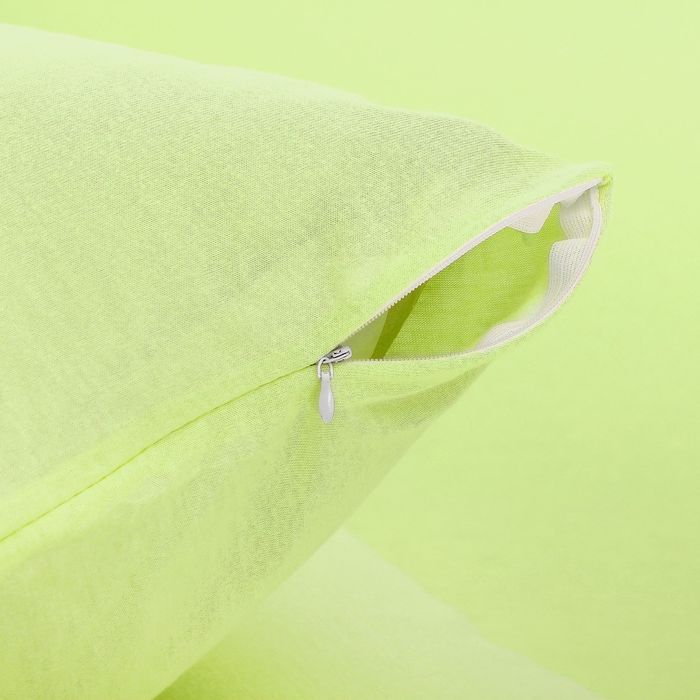 Наволочки трикотажные на молнии, 50х70 - 2шт, цвет салатовый, 125 гр/м2