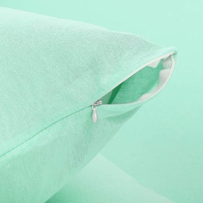 Наволочки трикотажные на молнии, 50х70 - 2шт, цвет ментол, 125 гр/м2