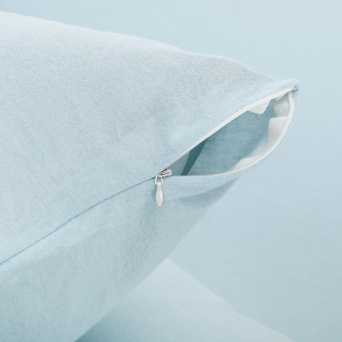 Наволочки трикотажные на молнии, 50х70 - 2шт, цвет голубой, 125 гр/м2