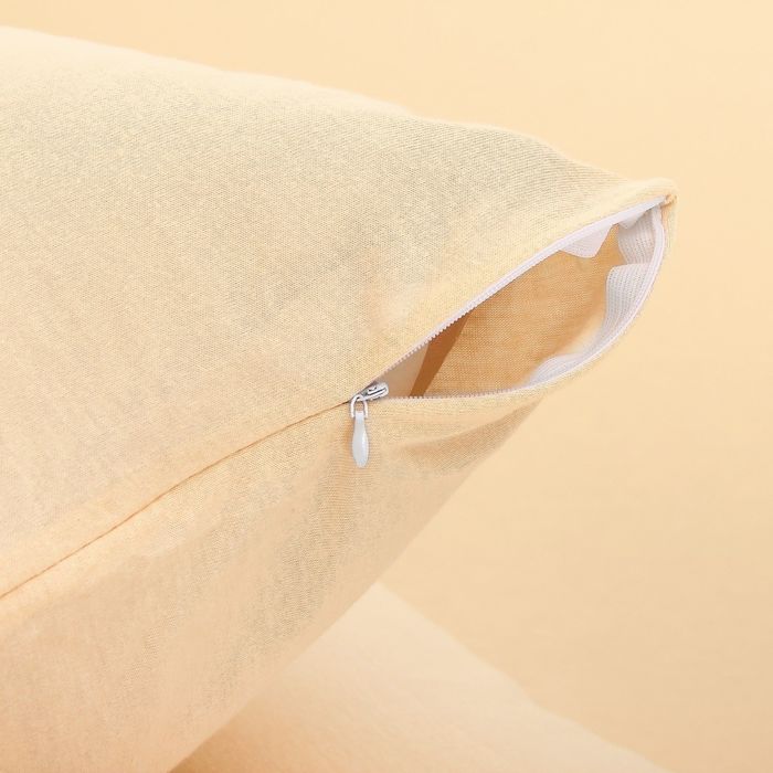 Наволочки трикотажные на молнии, 50х70 - 2шт, цвет кремовый, 125 гр/м2