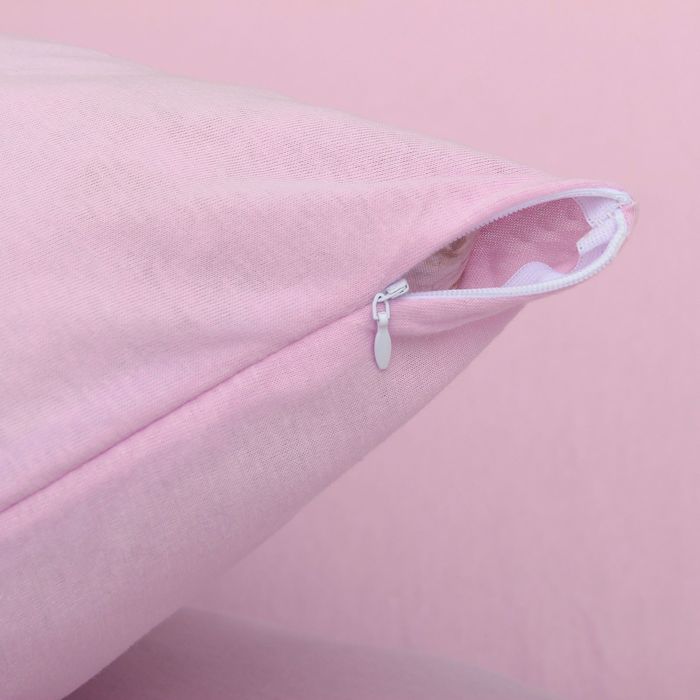 Наволочки трикотажные на молнии, 50х70 - 2шт, цвет сиреневый, 125 гр/м2