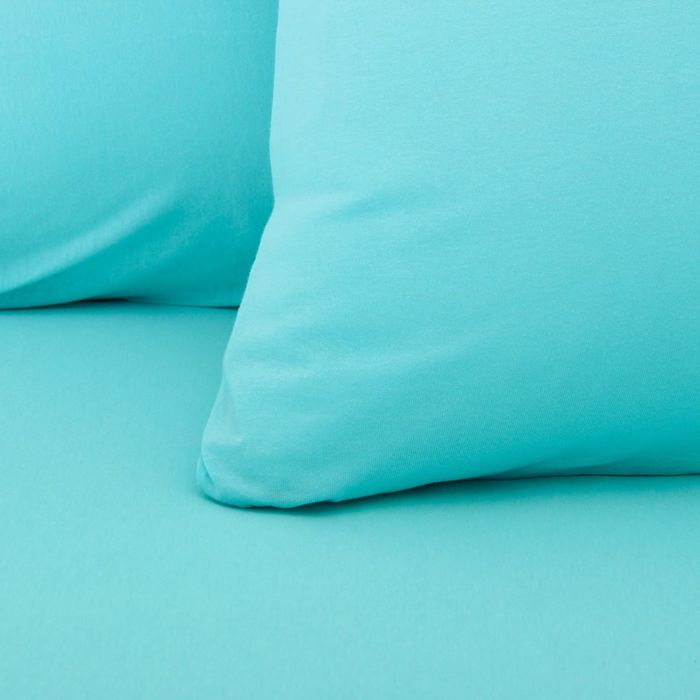Наволочки трикотажные на молнии, 70х70 - 2шт, цвет бирюзовый, 125 гр/м2