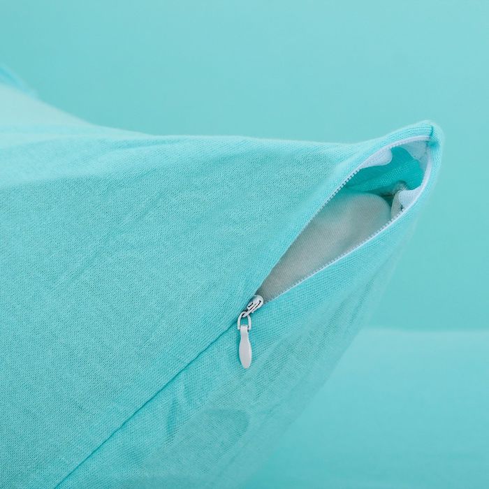 Наволочки трикотажные на молнии, 70х70 - 2шт, цвет бирюзовый, 125 гр/м2