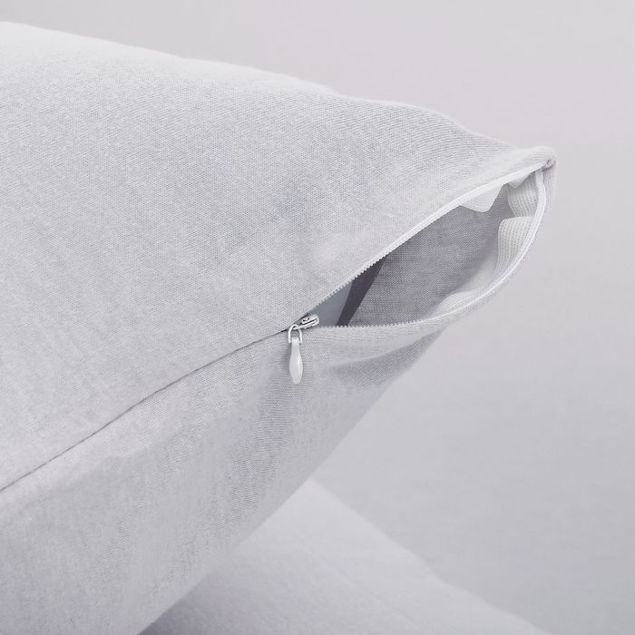 Наволочки трикотажные на молнии, 70х70 - 2шт, цвет серый, 125 гр/м2