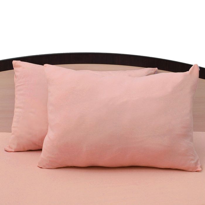 Наволочки трикотажные на молнии, 70х70 - 2шт, цвет розовый, 125 гр/м2