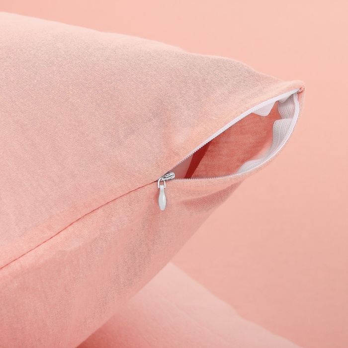 Наволочки трикотажные на молнии, 70х70 - 2шт, цвет розовый, 125 гр/м2