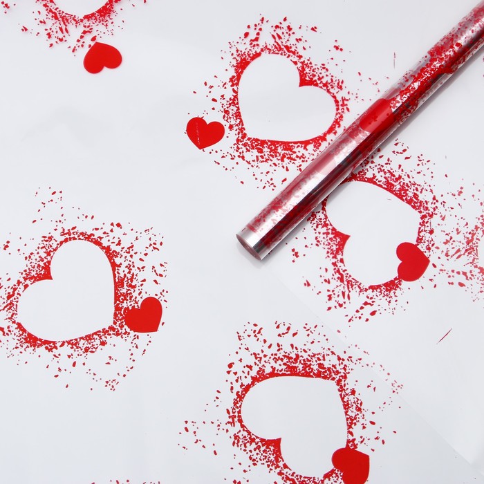 Пленка для цветов и подарков "Джульетта" красный 0.7 х 8.2 м, 40 мкм