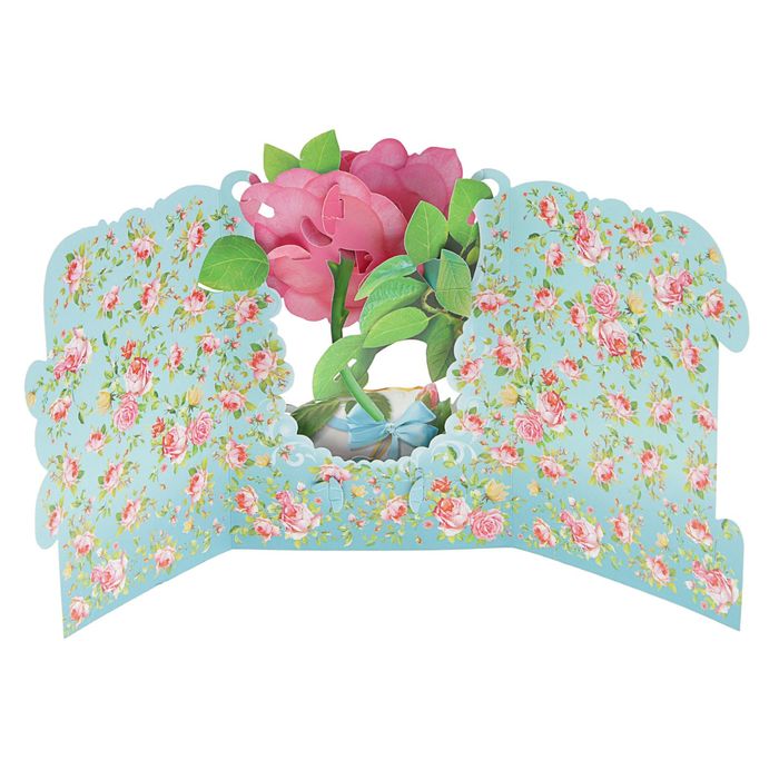 Открытка "С Днем Рождения" цветок, объемная, А5, блестки