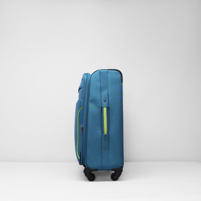 Чемодан средний 24", отдел на молнии, с расширением, 2 наружных кармана, 4 колеса, цвет бирюзовый