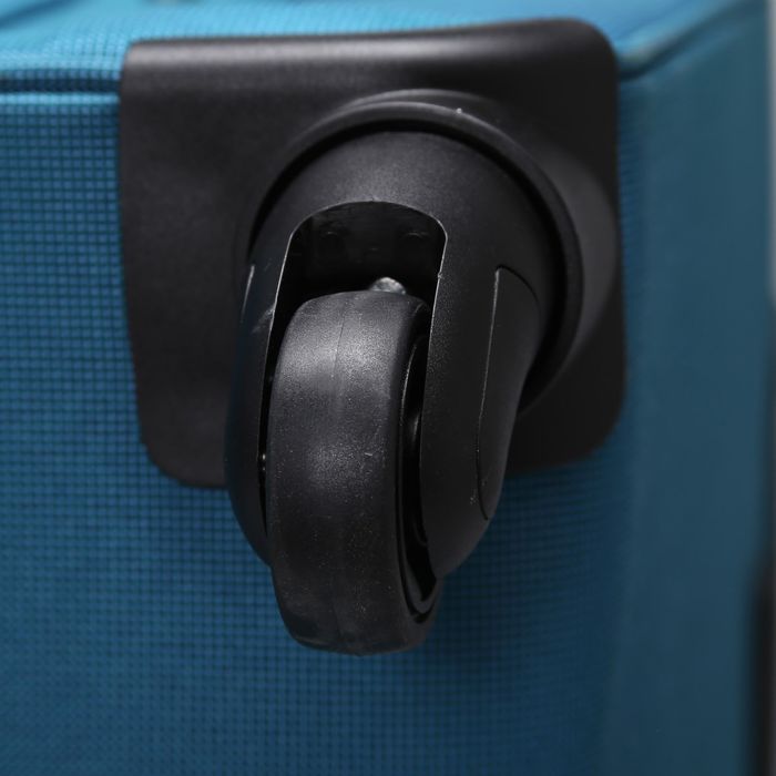 Чемодан средний 24", отдел на молнии, с расширением, 2 наружных кармана, 4 колеса, цвет бирюзовый