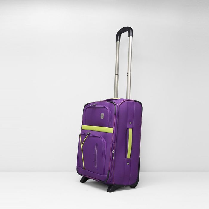 Чемодан малый с расширением 20", 2 колеса, 2 наружных кармана, цвет пурпурный