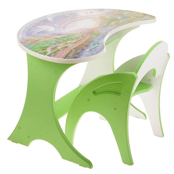 Набор мебели "Космошкола": столик, стульчик. Цвет салатовый
