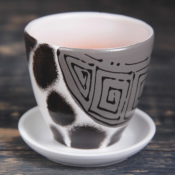 Кашпо с подставкой, 0.4 л, микс