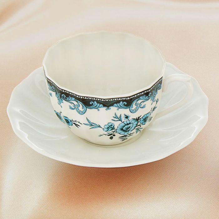 Чайная пара "Синие узоры", 200 мл