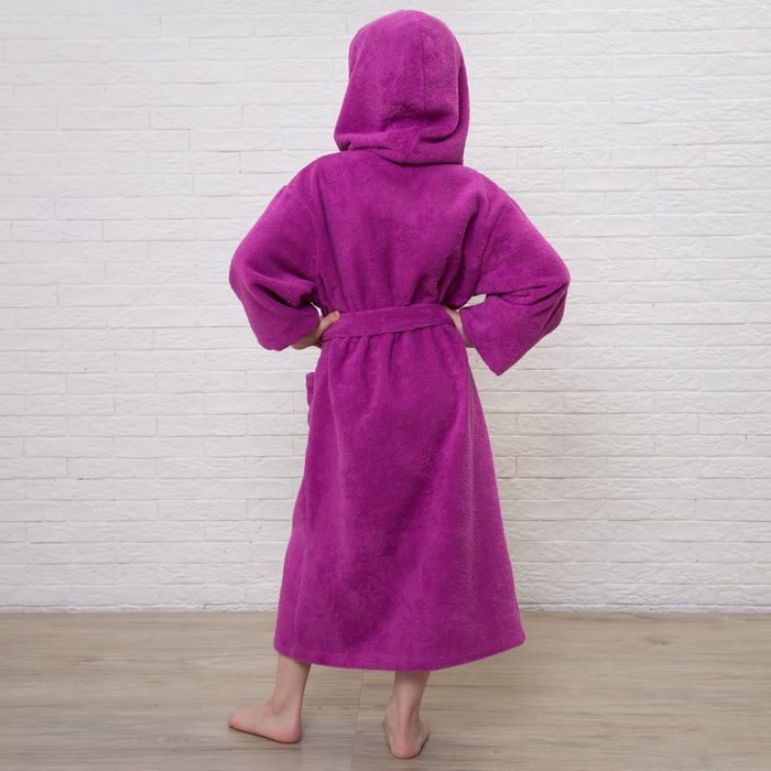 Халат махровый детский, размер 36, цвет розовый, 340 г/м2 хл.100% с AIRO