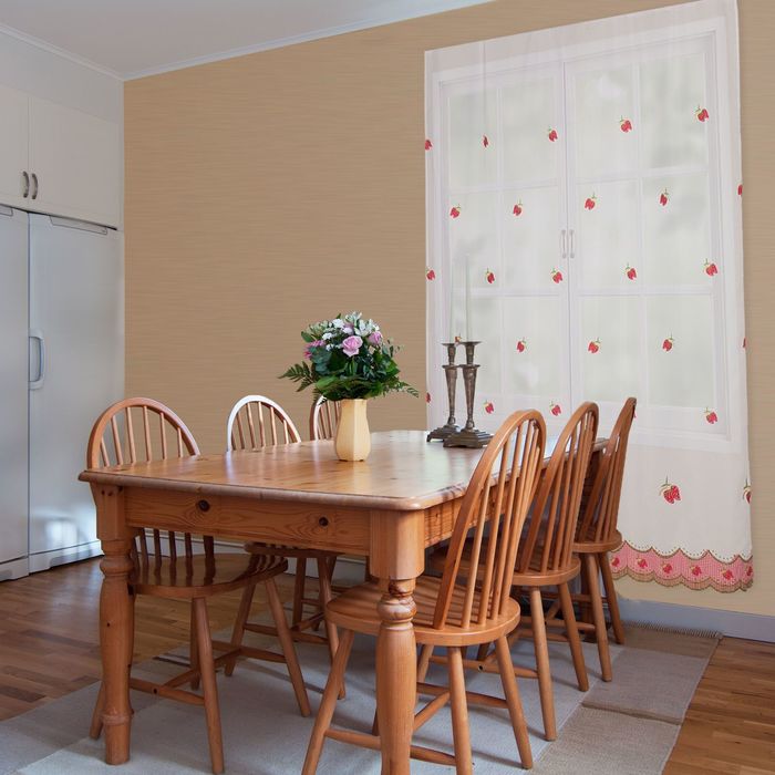 Тюль для кухни "Этель" Клубника 140*200,100% п/э