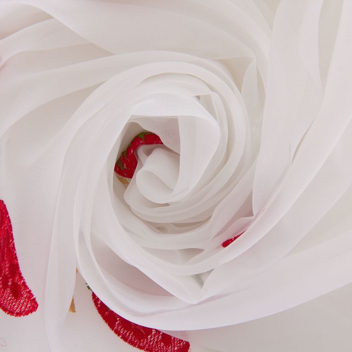 Тюль для кухни "Этель" Клубника 140*200,100% п/э