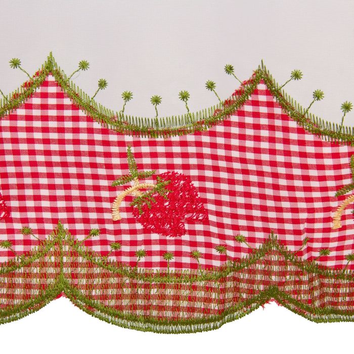 Тюль для кухни "Этель" Клубника 140*200,100% п/э