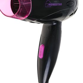 

Фен HOMESTAR HS-8001, 1000 Вт, 2 скорости, 2 температурных режима, складная ручка, черный