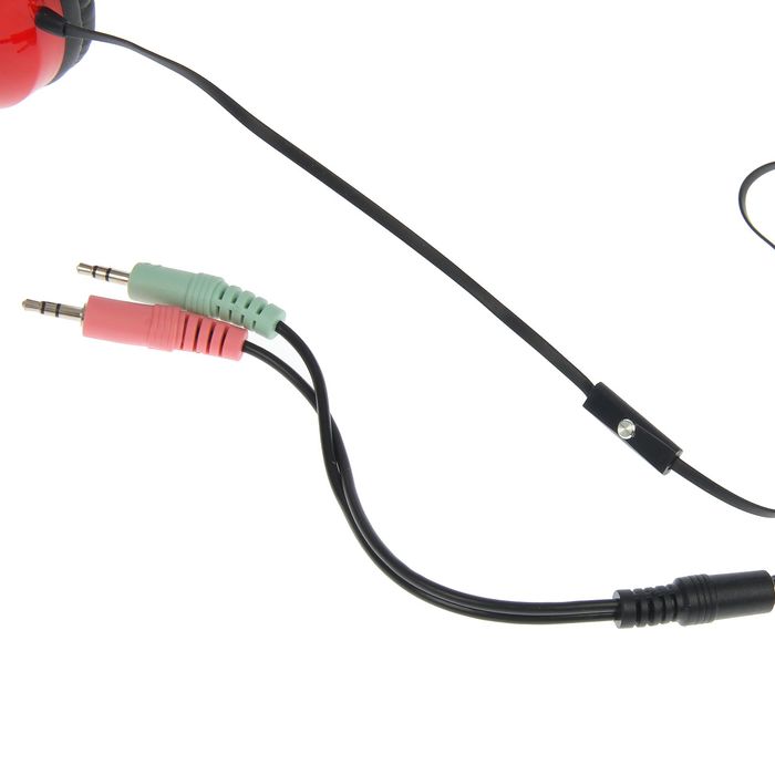 Гарнитура DEFENDER Accord HN-047, для смартфонов, кабель 1.2 м, красная