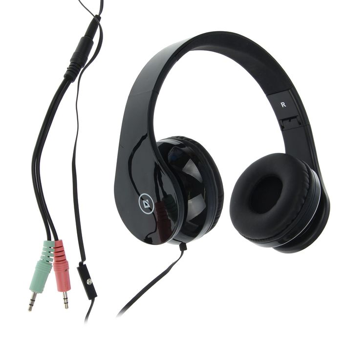 Гарнитура DEFENDER Accord HN-047, для смартфонов, кабель 1.2 м, чёрная