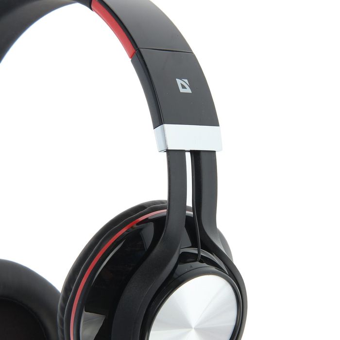 Гарнитура DEFENDER Accord 175, для смартфонов, кабель 1.2 м, чёрно-красная