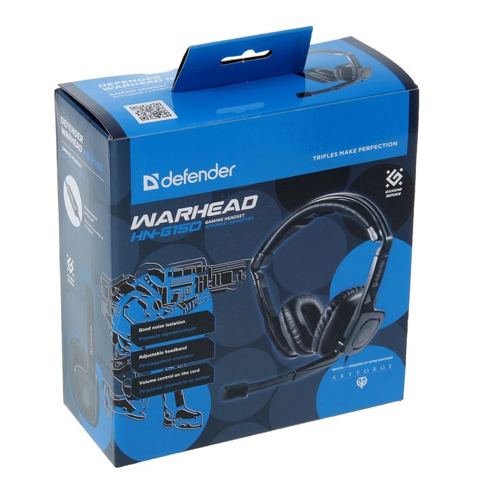 Гарнитура игровая DEFENDER Warhead HN-G150, кабель 2.1 м, чёрная
