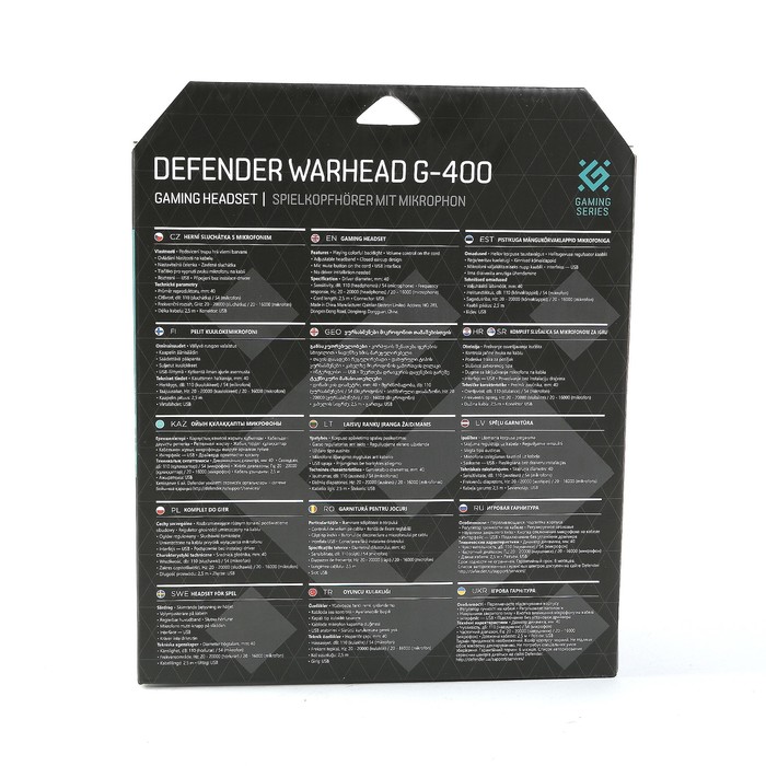Гарнитура игровая DEFENDER Warhead G-400 USB, подсветка, кабель 2.5 м, чёрно-фиолетовая