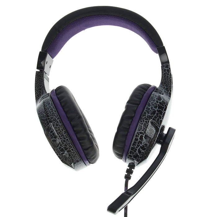 Гарнитура игровая DEFENDER Warhead G-400 USB, подсветка, кабель 2.5 м, чёрно-фиолетовая