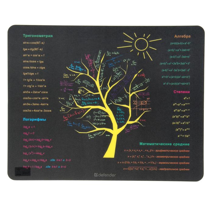 Коврик для мыши DEFENDER School 240x190x0,4 мм, микс