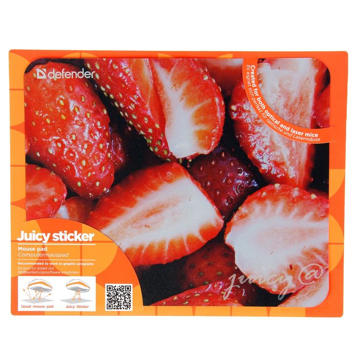 Коврик для мыши DEFENDER Juicy sticker 220х180х0.4 мм, микс