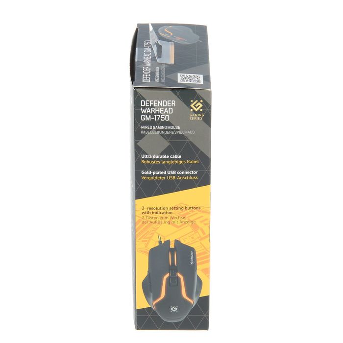 Проводная игровая мышь DEFENDER Warhead GM-1750 оптика, 7 кнопок,1200-3200dpi