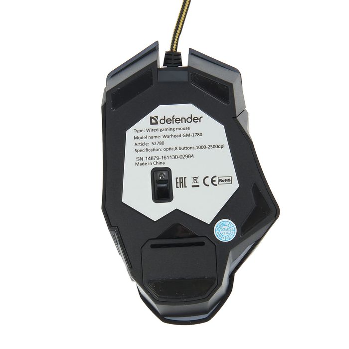 Проводная игровая мышь DEFENDER Warhead GM-1780 оптика, 8 кнопок,1000-2500 dpi