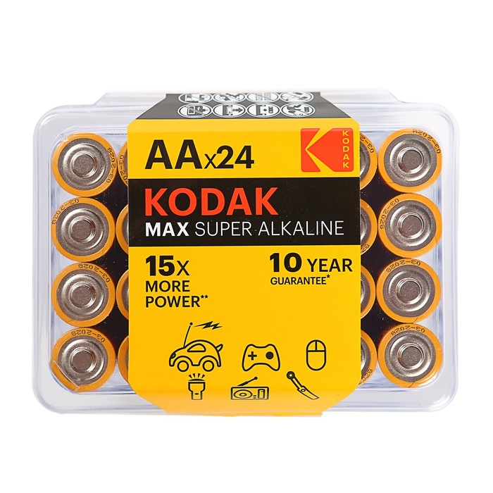 Батарейка алкалиновая Kodak Max, AA, LR6-24BOX, 1.5В, бокс, 24 шт.