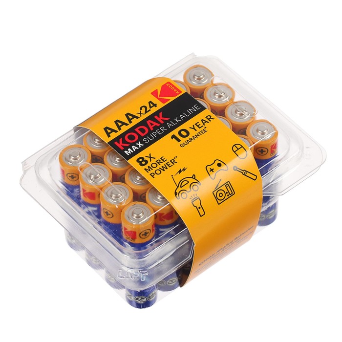 Батарейка алкалиновая Kodak Max, ААА, LR03-24BOX, бокс, 24 шт.