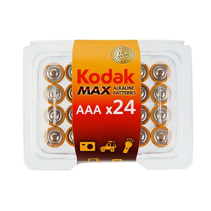 Батарейка алкалиновая Kodak Max, AAA, LR03-24BOX, 1.5В, бокс, 24 шт.