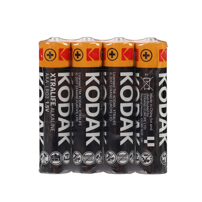 Батарейка алкалиновая Kodak Xtralife, AAA, LR03-4S, 1.5В, спайка, 4 шт.