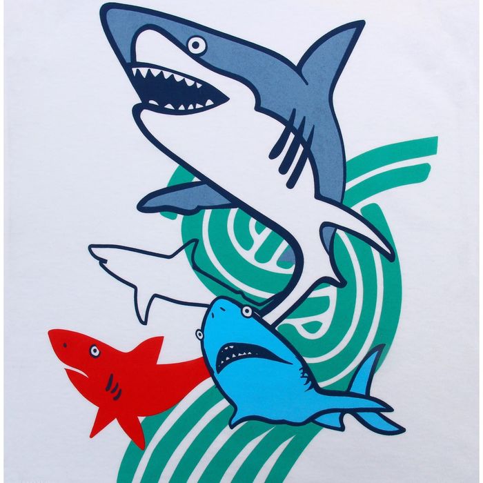 Футболка детская KAFTAN "Акула", рост 98-104 см (30), 3-4 года, цвет белый