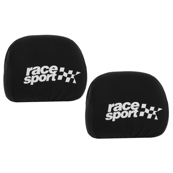 Чехлы на подголовник Race Sport, черные, набор 2 шт