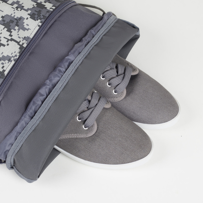 Сумка для обуви, наружный карман на молнии, цвет серый