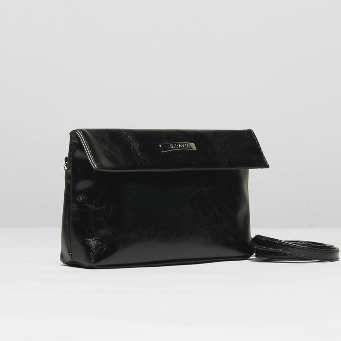 Сумка женская на клапане, 1 отдел, наружный карман, цвет чёрный