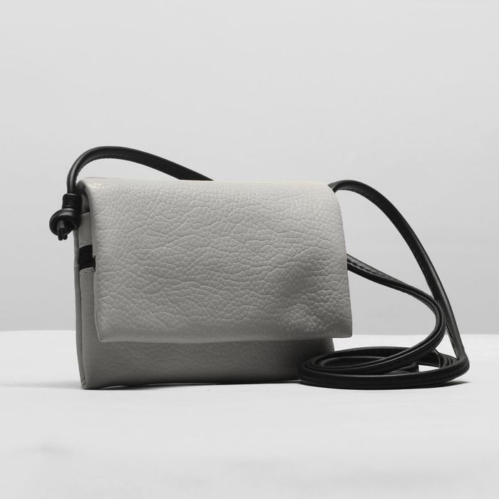 Сумка женская на молнии, 2 отдела, длинный ремень, цвет серый