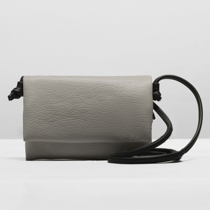 Сумка женская на молнии, 2 отдела, длинный ремень, цвет тёмно-серый