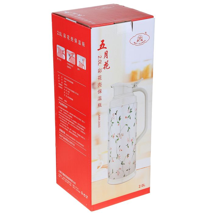 Термос 2000 мл «Цветы», кофейник, микс, 18х39 см